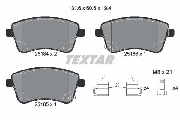 TEXTAR 2518401 Brake Pad Set, disc brake