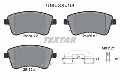 Brake Pad Set, disc brake TEXTAR 2518401