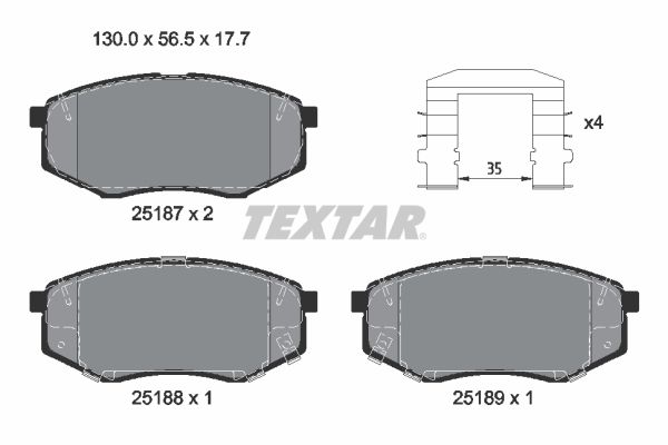 TEXTAR 2518704 Brake Pad Set, disc brake