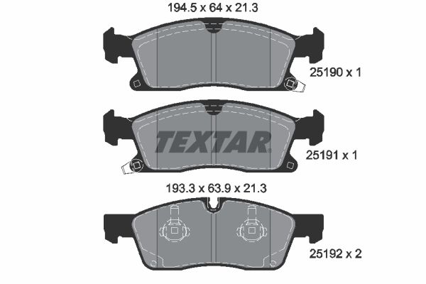 TEXTAR 2519001 Brake Pad Set, disc brake