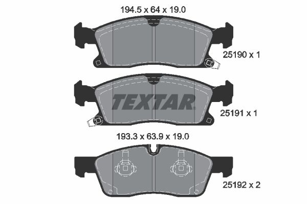 TEXTAR 2519002 Brake Pad Set, disc brake