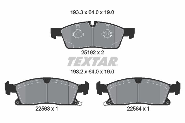 TEXTAR 2519209 Brake Pad Set, disc brake
