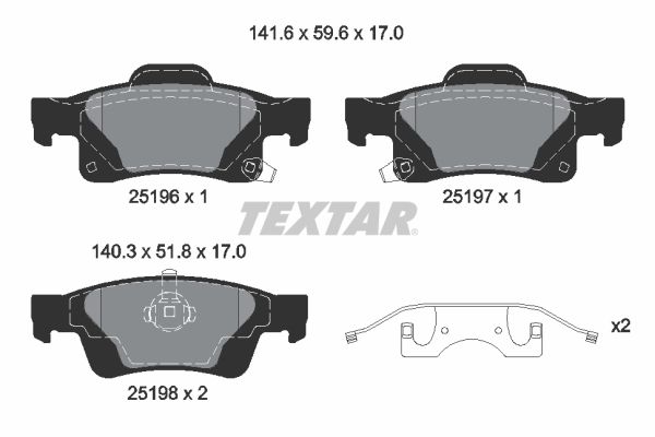 TEXTAR 2519603 Brake Pad Set, disc brake