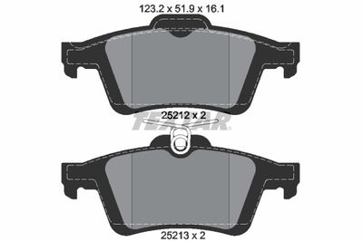 Brake Pad Set, disc brake TEXTAR 2521201