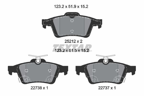 TEXTAR 2521204 Brake Pad Set, disc brake