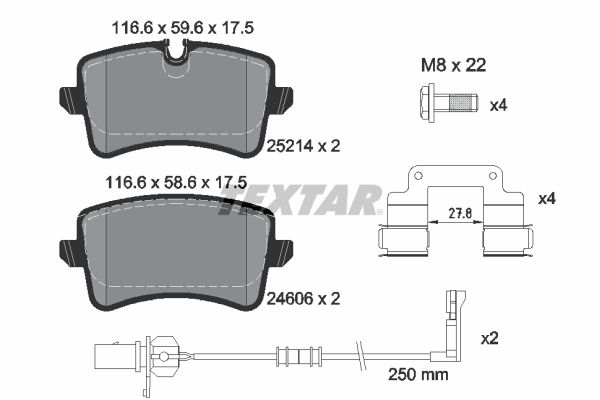 TEXTAR 2521405 Brake Pad Set, disc brake