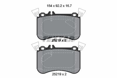 Brake Pad Set, disc brake TEXTAR 2521905