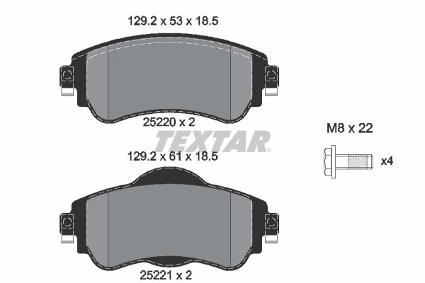 TEXTAR 2522001 Brake Pad Set, disc brake