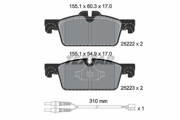 TEXTAR 2522201 Brake Pad Set, disc brake