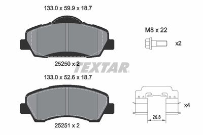 Brake Pad Set, disc brake TEXTAR 2525004