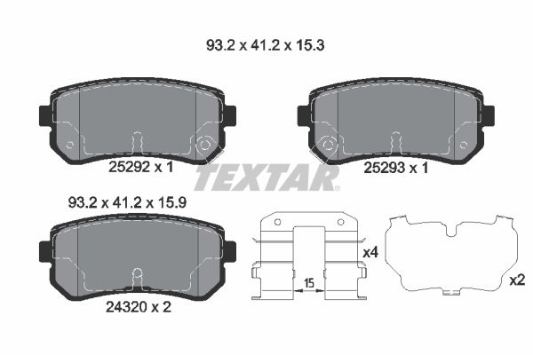 TEXTAR 2529201 Brake Pad Set, disc brake