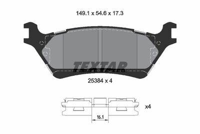 Brake Pad Set, disc brake TEXTAR 2538401