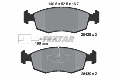 Brake Pad Set, disc brake TEXTAR 2542901