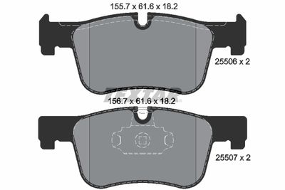 Brake Pad Set, disc brake TEXTAR 2550601