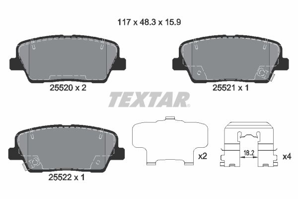 TEXTAR 2552001 Brake Pad Set, disc brake