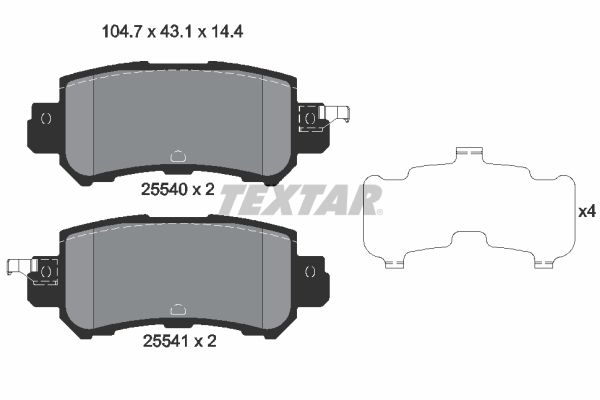 TEXTAR 2554001 Brake Pad Set, disc brake
