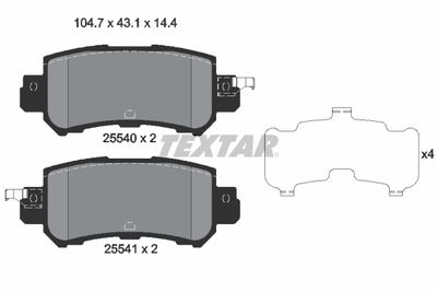 Brake Pad Set, disc brake TEXTAR 2554001