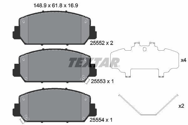TEXTAR 2555201 Brake Pad Set, disc brake