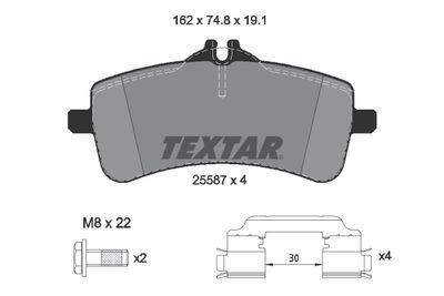Brake Pad Set, disc brake TEXTAR 2558701