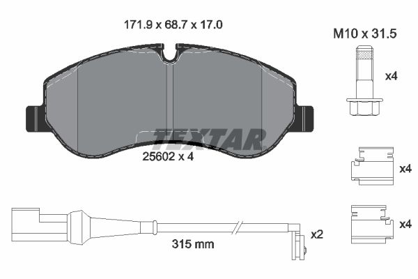 TEXTAR 2560201 Brake Pad Set, disc brake