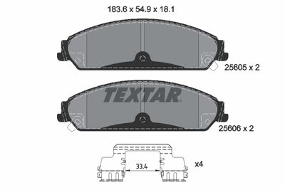 Brake Pad Set, disc brake TEXTAR 2560501
