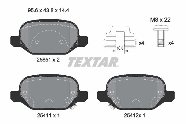 TEXTAR 2565101 Brake Pad Set, disc brake