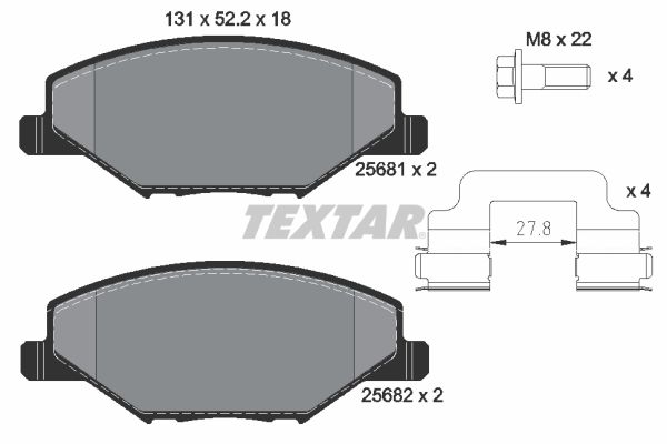 TEXTAR 2568101 Brake Pad Set, disc brake