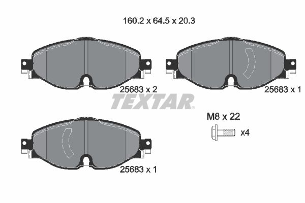 TEXTAR 2568303 Brake Pad Set, disc brake