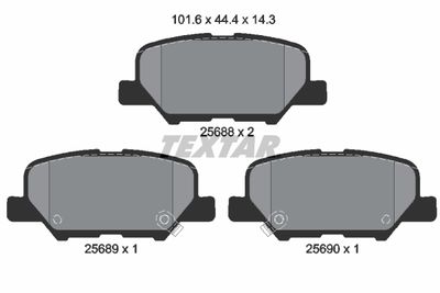 Brake Pad Set, disc brake TEXTAR 2568801