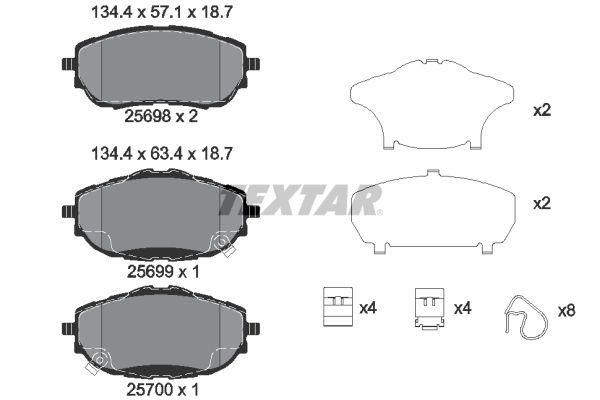 TEXTAR 2569801 Brake Pad Set, disc brake