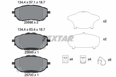 Brake Pad Set, disc brake TEXTAR 2569801