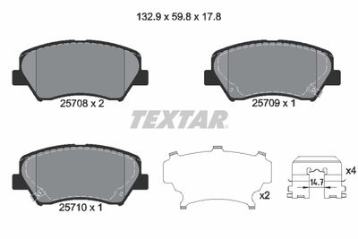 Brake Pad Set, disc brake TEXTAR 2570801