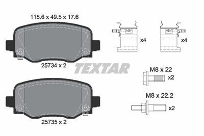 Brake Pad Set, disc brake TEXTAR 2573401