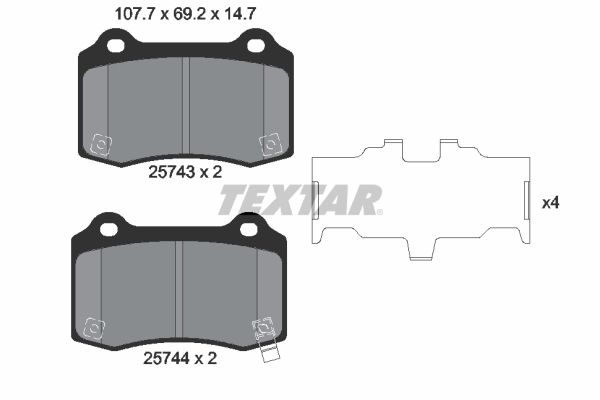 TEXTAR 2574301 Brake Pad Set, disc brake