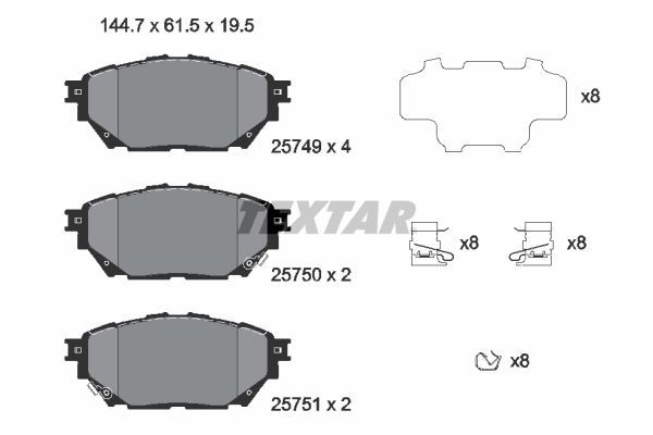 TEXTAR 2574901 Brake Pad Set, disc brake