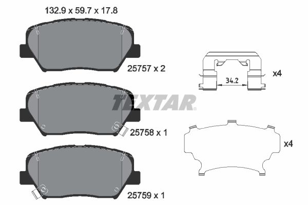 TEXTAR 2575701 Brake Pad Set, disc brake