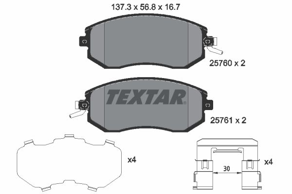TEXTAR 2576001 Brake Pad Set, disc brake