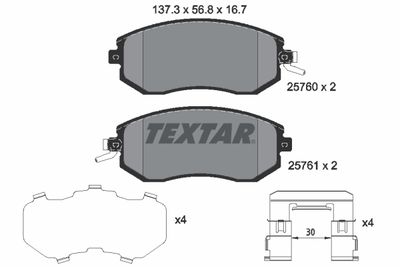 Brake Pad Set, disc brake TEXTAR 2576001