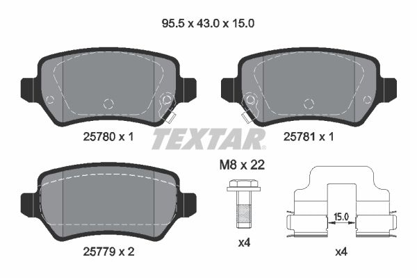 TEXTAR 2578001 Brake Pad Set, disc brake