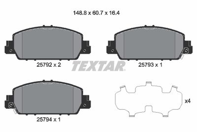 Brake Pad Set, disc brake TEXTAR 2579201