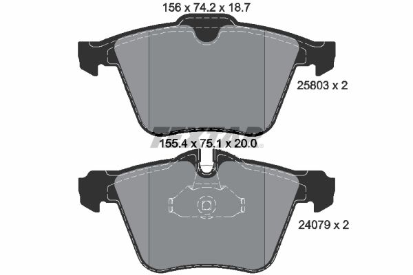 TEXTAR 2580301 Brake Pad Set, disc brake