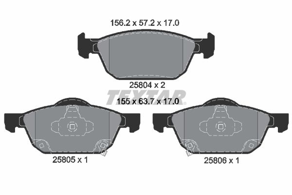 TEXTAR 2580401 Brake Pad Set, disc brake