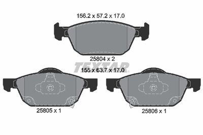 Brake Pad Set, disc brake TEXTAR 2580401