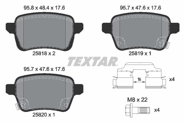 TEXTAR 2581802 Brake Pad Set, disc brake