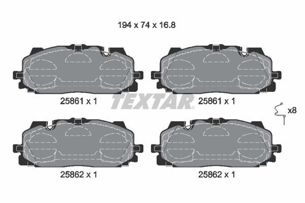 TEXTAR 2586101 Brake Pad Set, disc brake