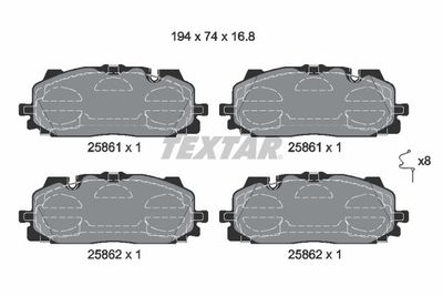 Brake Pad Set, disc brake TEXTAR 2586101