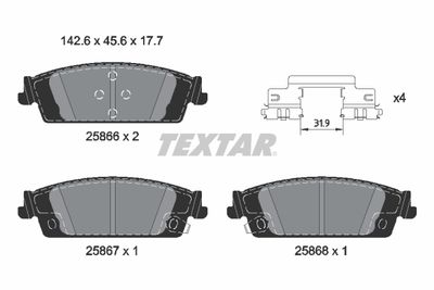 Brake Pad Set, disc brake TEXTAR 2586601