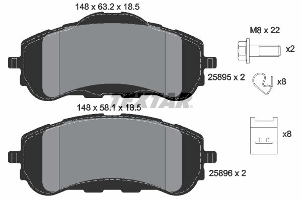 TEXTAR 2589501 Brake Pad Set, disc brake