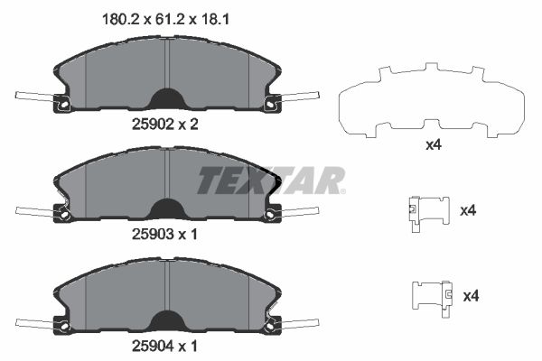 TEXTAR 2590201 Brake Pad Set, disc brake
