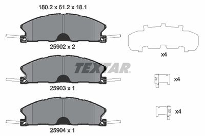 Brake Pad Set, disc brake TEXTAR 2590201